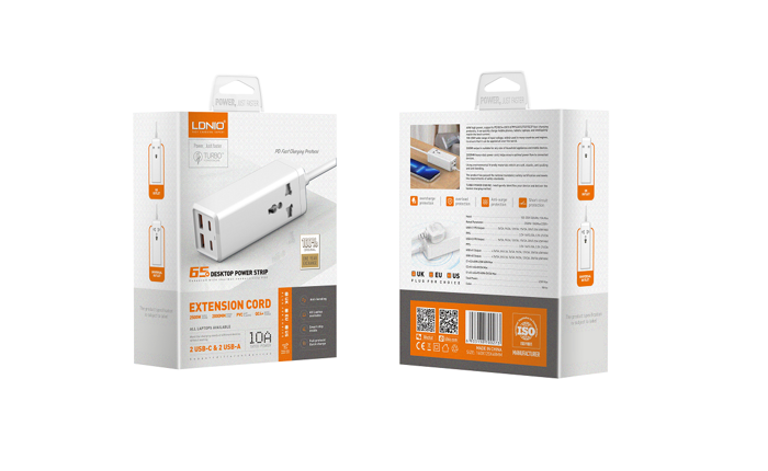 LDNIO SC1418 65W 2 Type-C + 2 USB-A Desktop Universal Power Strip EU Plug